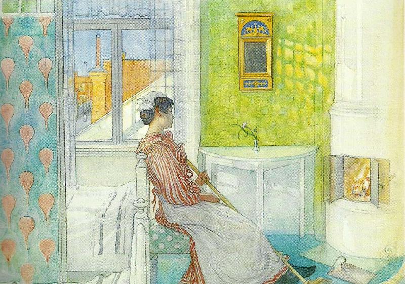 Carl Larsson martina-paus i stadningen Sweden oil painting art